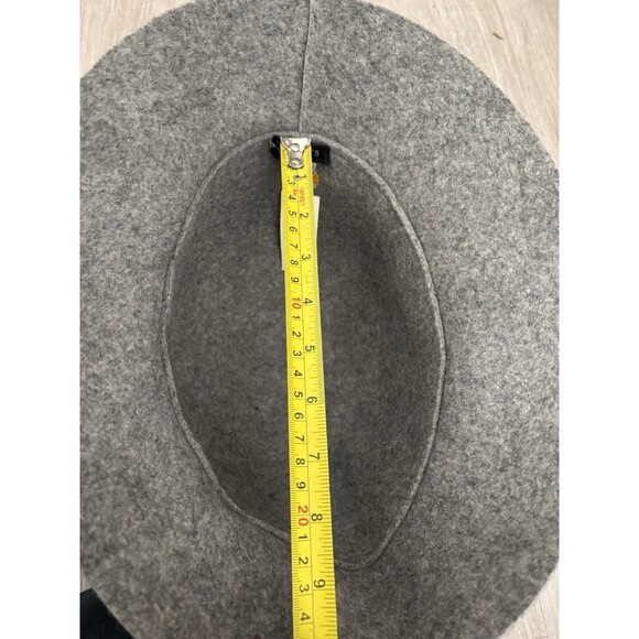 NWT TALBOTS Heather gray Felted Wool Bucket Hat Green Bow Suede Trim, Preppy - Picture 7 of 8